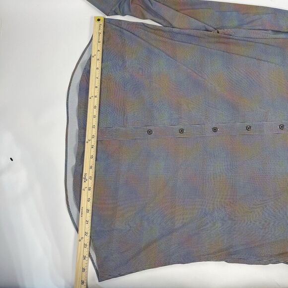 BUGATCHI Men's Shaped Fit Geometric Iris Rainbow Print Long Sleeve Shirt 2XL - Picture 6 of 8